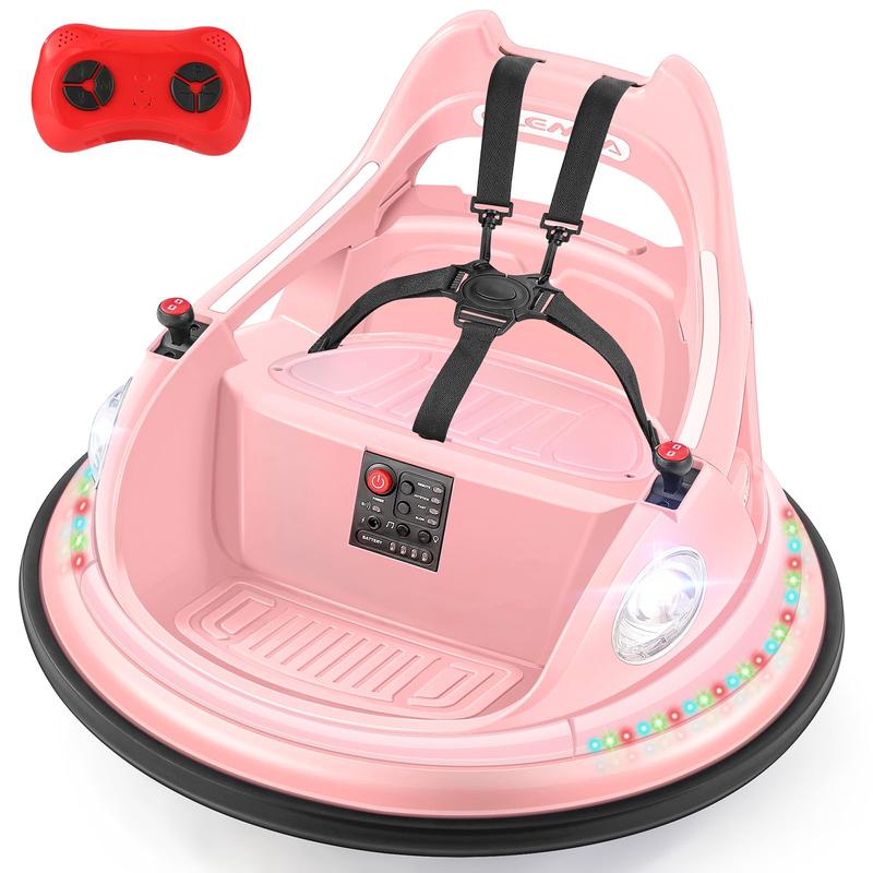 12V Kids Bumper Car – 360° Spin, Remote, Lights
